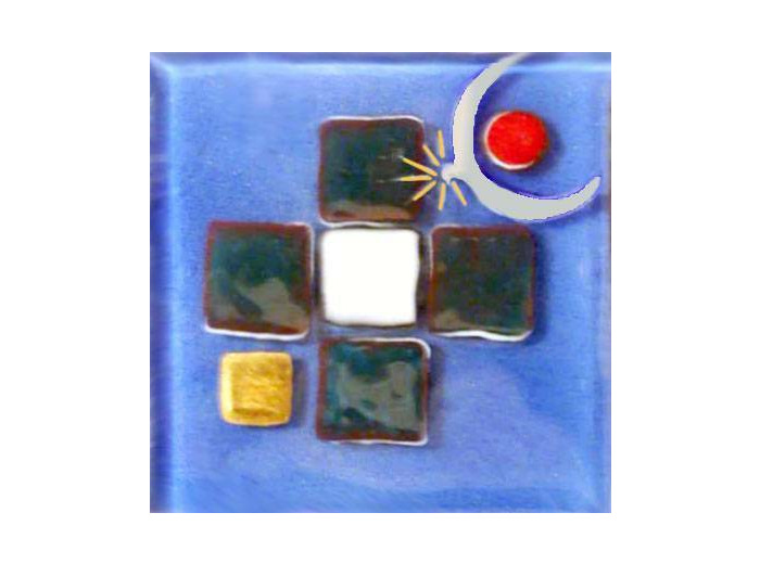 Croix carrée cristal 10X10cm - EMAUX DU LIBAN