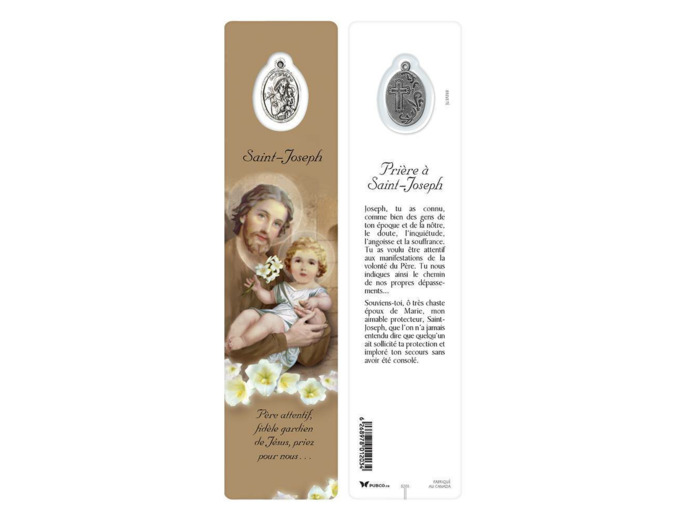 Signet plastifié avec médaille ST JOSEPH