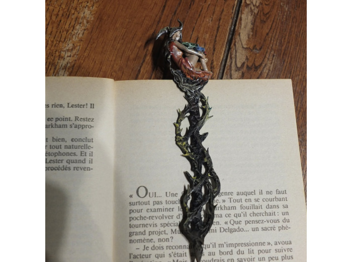 Marque Page 3D "La nymphe aux roses" rose