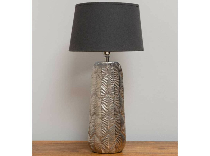 Lampe à poser Palma feuilles argentées
