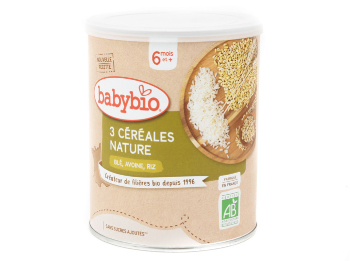 Mélange Poudre Bébé 3 Céréales Nature Bio 220g