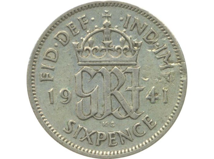 GRANDE BRETAGNE 6 PENCE GEORGES VI 1941 TB+