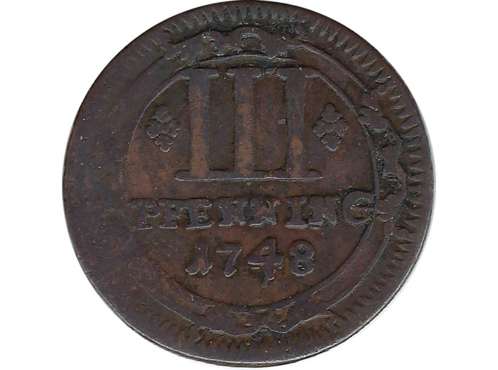 ALLEMAGNE MUNSTER III PFENNING 1748 TB+