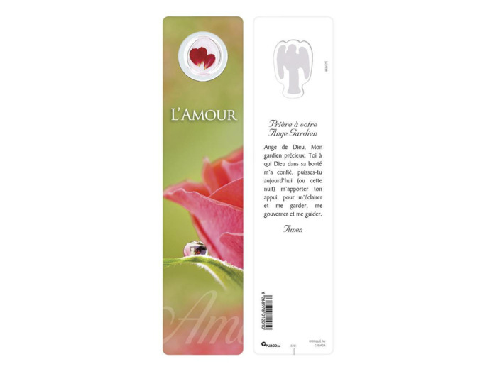 Signet plastifié avec médaille sous sachet- AMOUR