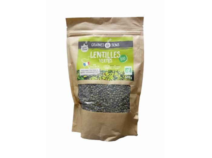 Lentilles vertes Bio France-500g-Graines de Sens