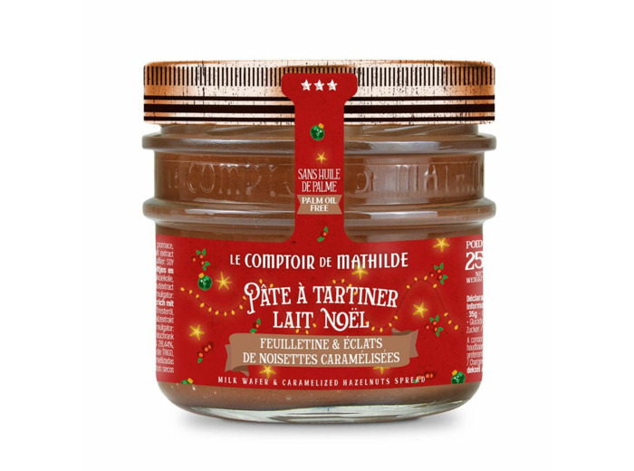 Pâte à Tartiner Lait Noël Feuilletine et Eclats de Noisettes 250G