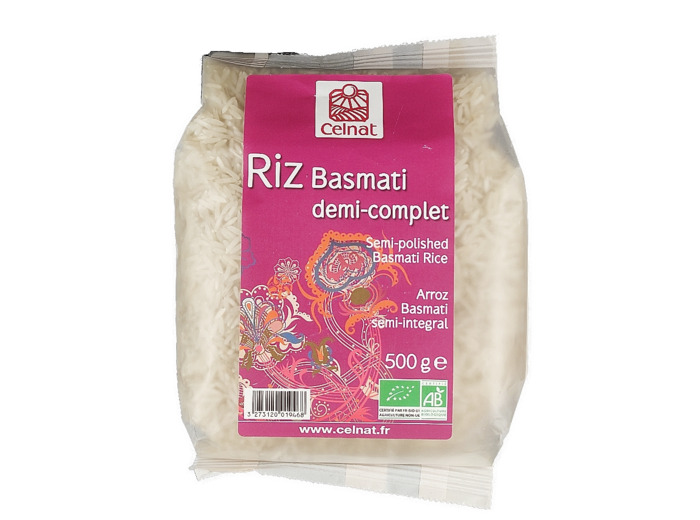 Riz Basmati Demi-Complet 500g Bio