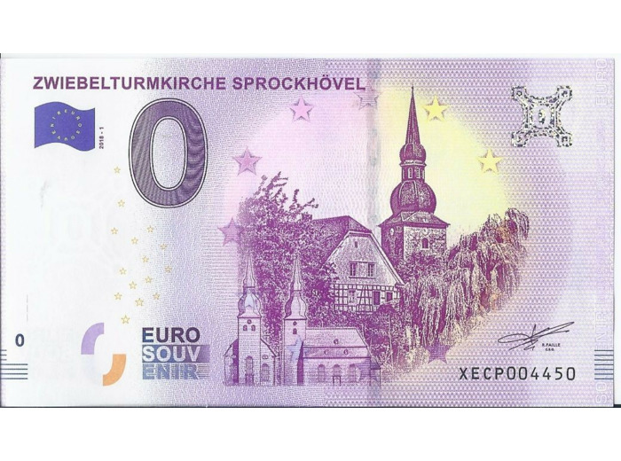 ALLEMAGNE 2018-1 ZWIEBELTURMKIRCHE  BILLET SOUVENIR 0 EURO TOURISTIQUE NEUF