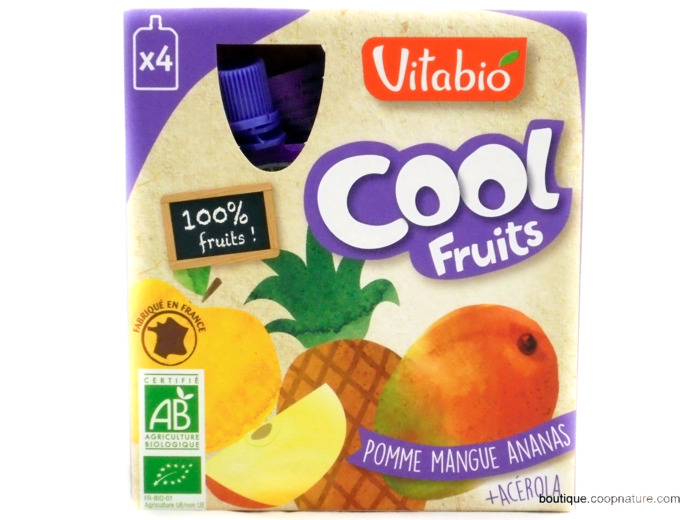 Cool Fruits Pomme Mangue Ananas Acérola Bio 4x90g