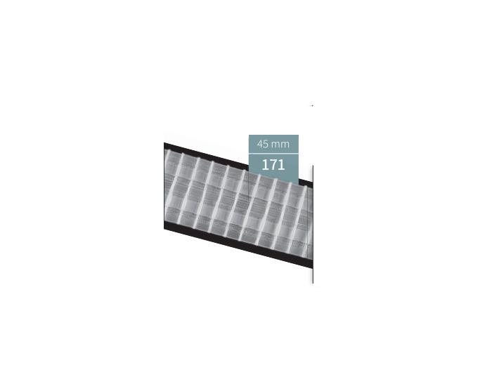 Ruflette transparente multipoches 45mm au mètre 171/AB9