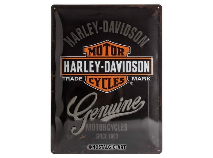 Plaque métal - Harley Davidson Genuine - 30*40cm.