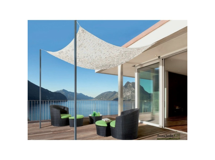 Filet de camouflage blanc neige First S-circle Cut, filet camo résistant pour la déco