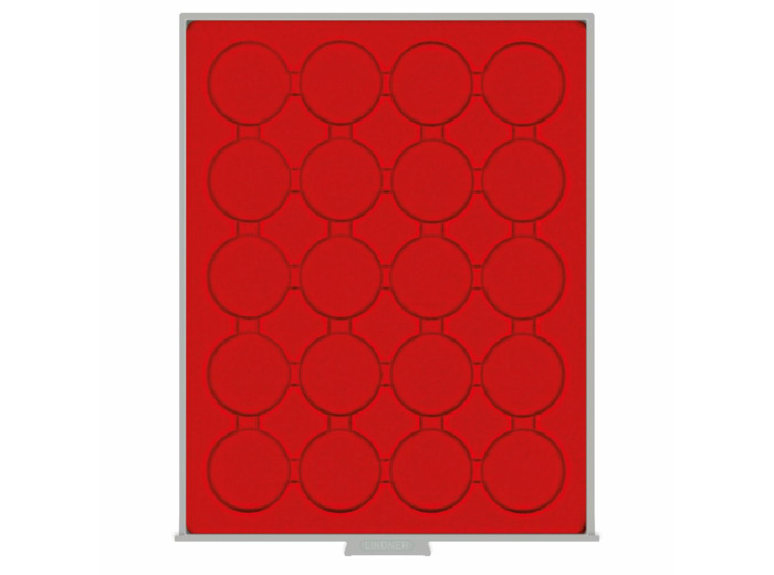 MEDAILLIER MONNAIE PLATEAU ROUGE 20 Cases RONDES 2220