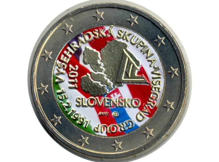 SLOVAQUIE 2011 2 EURO COLORISEE VISEGRAD SUP N1