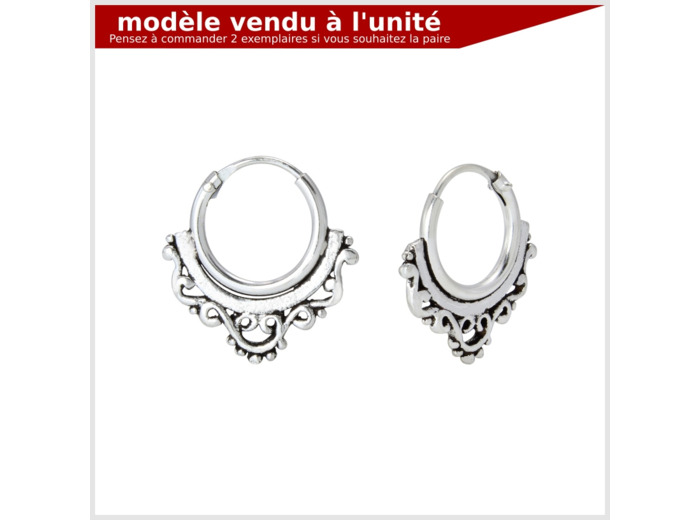 Créole ethnique en argent 925