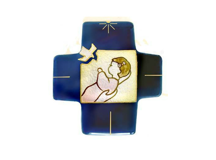 Baptême Fille 7,7X8cm - EMAUX DU LIBAN