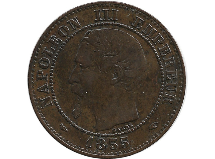 FRANCE 2 CENTIMES NAPOLEON III 1855 A CHIEN - Etat TTB