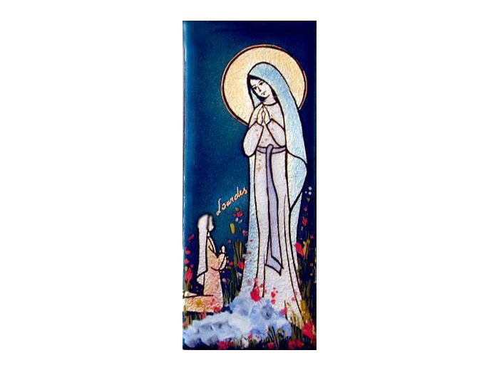 Notre Dame  de Lourdes 15,5X6,5cm - EMAUX DU LIBAN