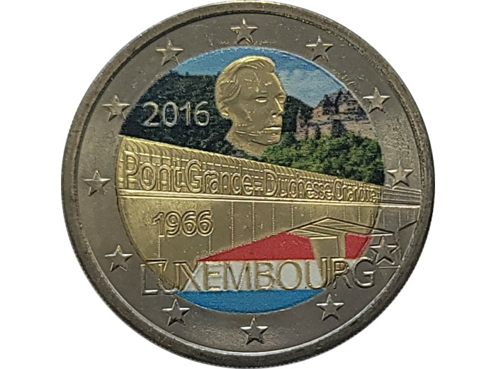 LUXEMBOURG 2016 2 EURO COLORISEE PONT GRANDE DUCHESSE SUP