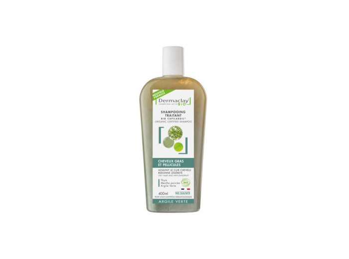 Shampooing traitant Cheveux Gras et Pellicules Argile verte sans sulfate 400ml