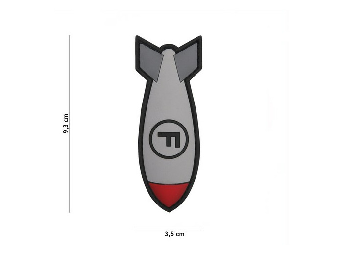 Patch 3D Bombe F (gris)