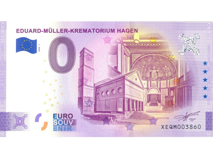 ALLEMAGNE 2020-1 EDUARD MULLER KREMATORIUM HAGEN BILLET SOUVENIR 0 EURO