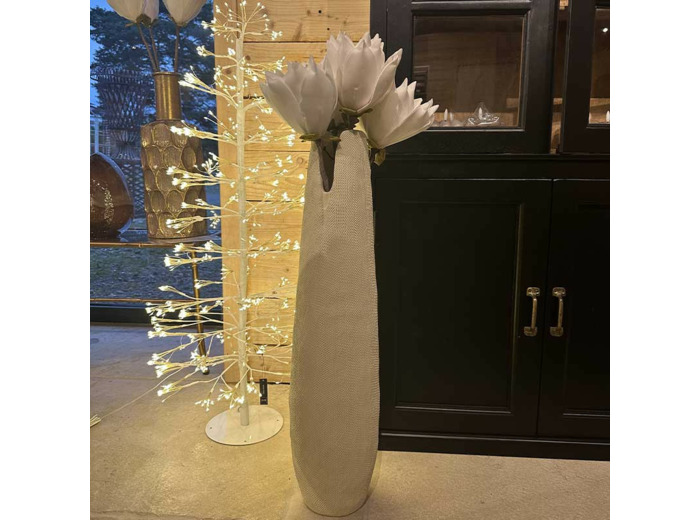 Vase Mesa céramique crème 19x19x78cm