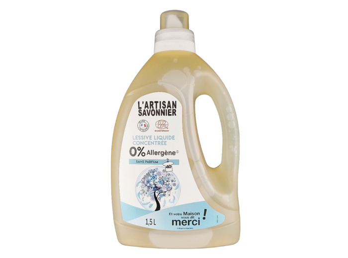 Lessive Liquide Concentrée 0% Allergène 1,5L