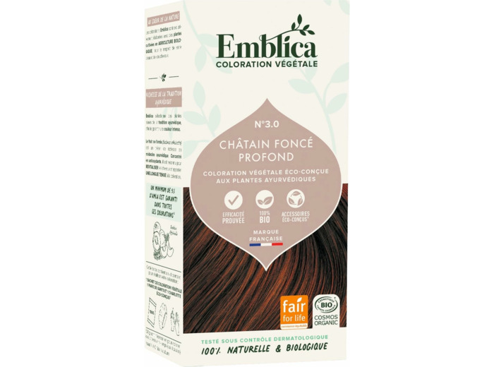 Coloration vegetale chatain Profond 100g Emblica