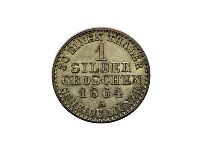 ALLEMAGNE 1 SILBER GROSCHEN 1864 A PRUSSE SUP (KM485)