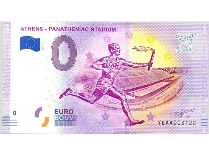 GRECE 2019-1 ATHENS PANATHENIAC STADIUM BILLET SOUVENIR 0 EURO TOURISTIQUE NEUF