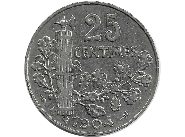 FRANCE 25 CENTIMES PATEY 2e TYPE 1904 TTB