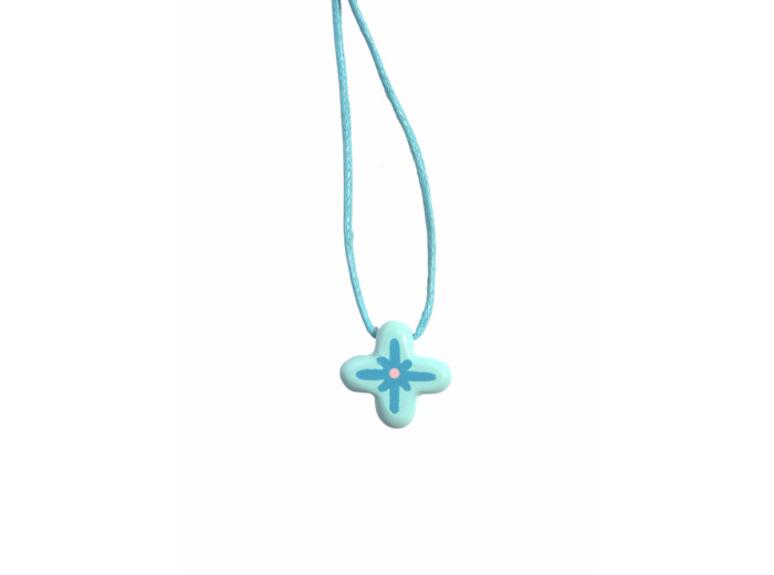 Croix pendentif bleue 15mm