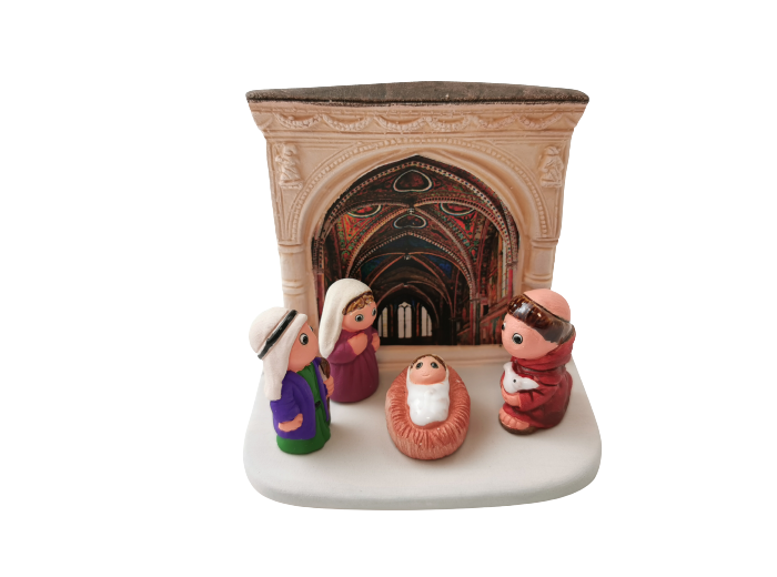 CRECHE en céramique BLOC 8x7cm - CHEMIN FRANCISCAIN