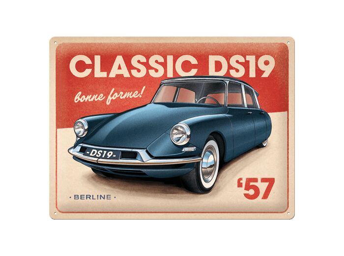 Plaque métal - Citroen DS 19 - 30 x 40 cm - NA23332