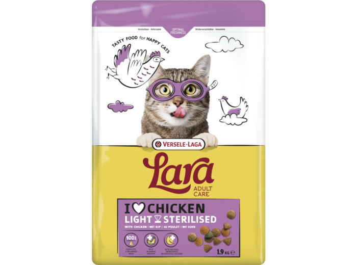Croquettes LARA pour chat stérilisé au poulet - 2 tailles