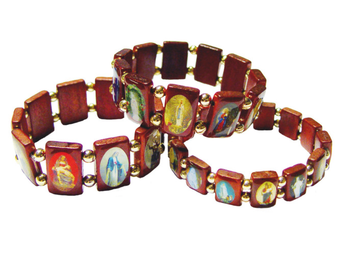 Bracelet en bois Petit Modèle - 14 Apparitions Mariales