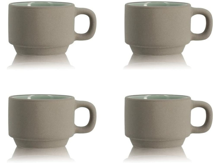 LOT DE 4 TASSES OUTO 10CL EN GRÈS