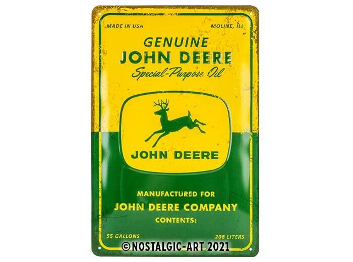 Plaque métal John Deere, Special Purpose Oil - 20 x 30 cm - NA22329