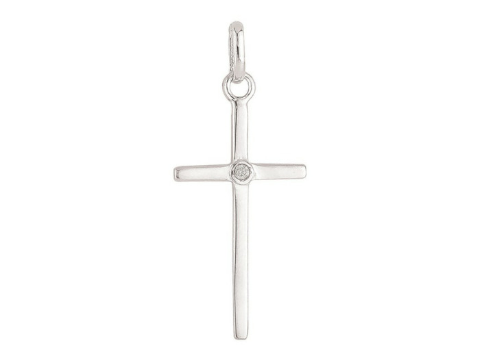 Croix en Argent 925 - 25mm + Oxyde de Zirconium