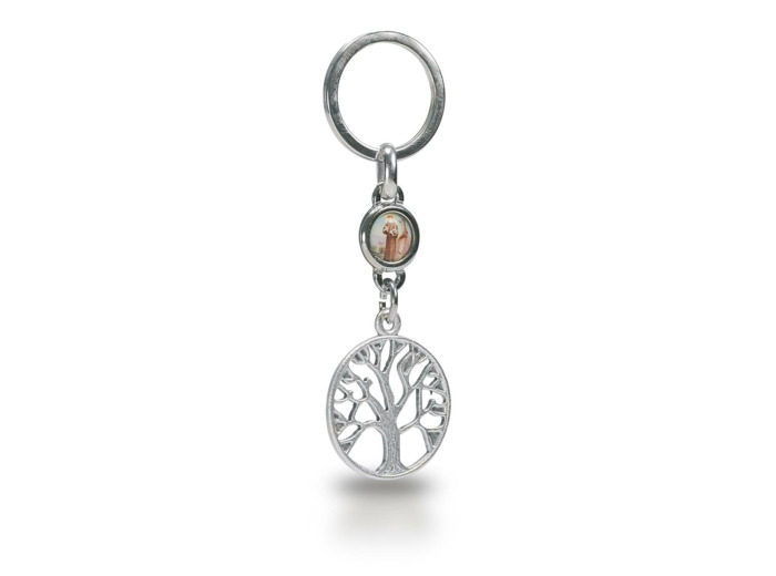 Porte-Clefs métal- Arbre de Vie ajouré- St Benoît