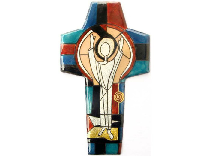 Croix Vitrail 18X10,4cm - EMAUX DU LIBAN