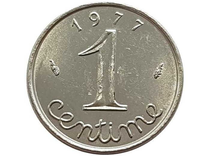 FRANCE 1 CENTIME INOX 1977 TTB (G91)