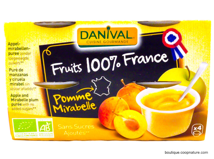 Compote Pomme Mirabelle Bio 4x100g