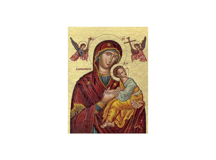 Icône sérigraphiée MDF  9*12 cm- PERPETUEL SECOURS ROUGE