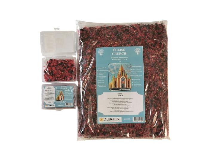 Encens en Grains Eglise - Boite transparente de 50gr