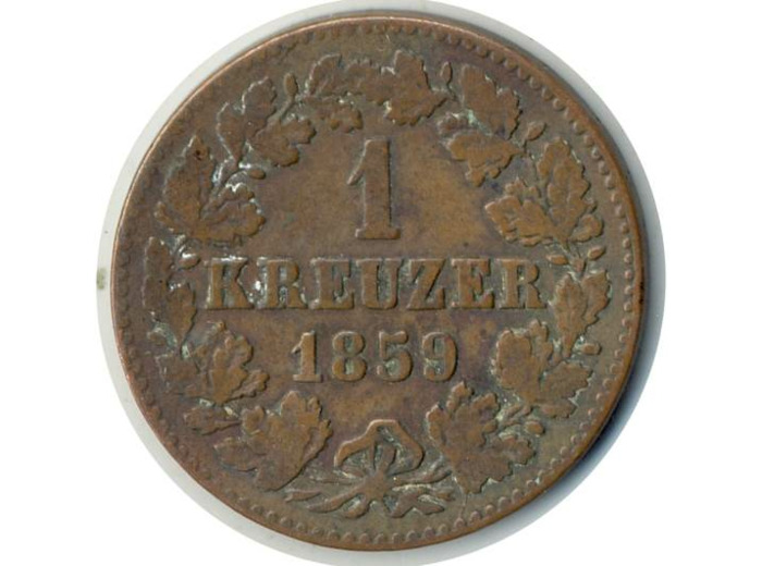 ALLEMAGNE NASSAU 1 KREUZER 1859 TB+ (W74)