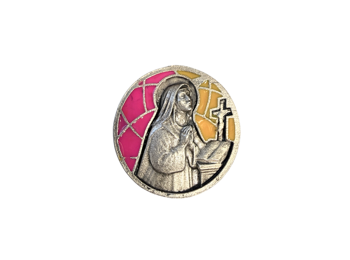 Magnet en métal relief 30mm - Bicolore - Sainte Rita