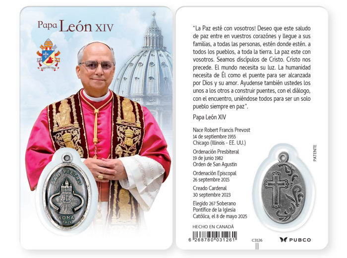 Carte-prière avec insertion PAPE LEON XIV - Espagnol