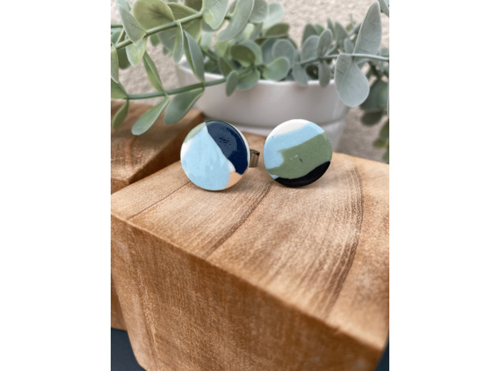 Bague réglable en porcelaine colorée